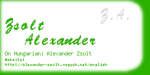 zsolt alexander business card